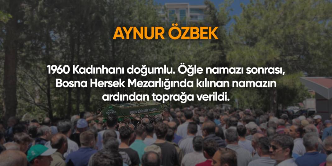Konya'da bugün vefat edenler | 19 Temmuz 2025 21
